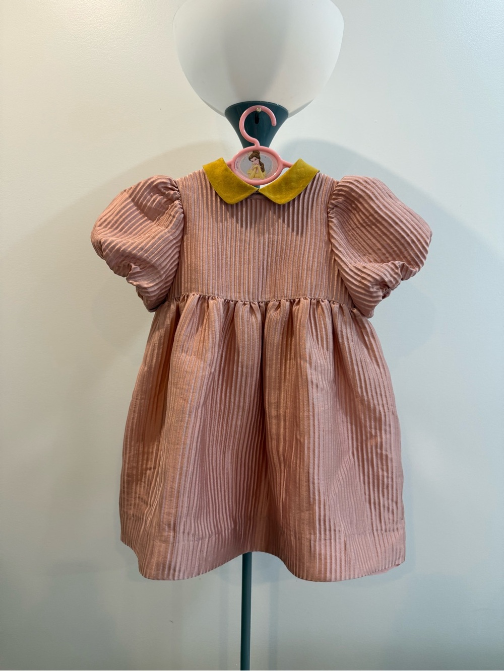 Luxury Italian Silk Pleated Party Dress - Girls Size 5T